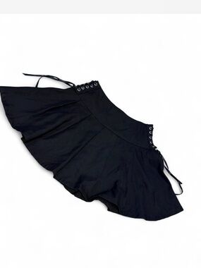 Hot Topic Black Lace-Up Mini Skirt